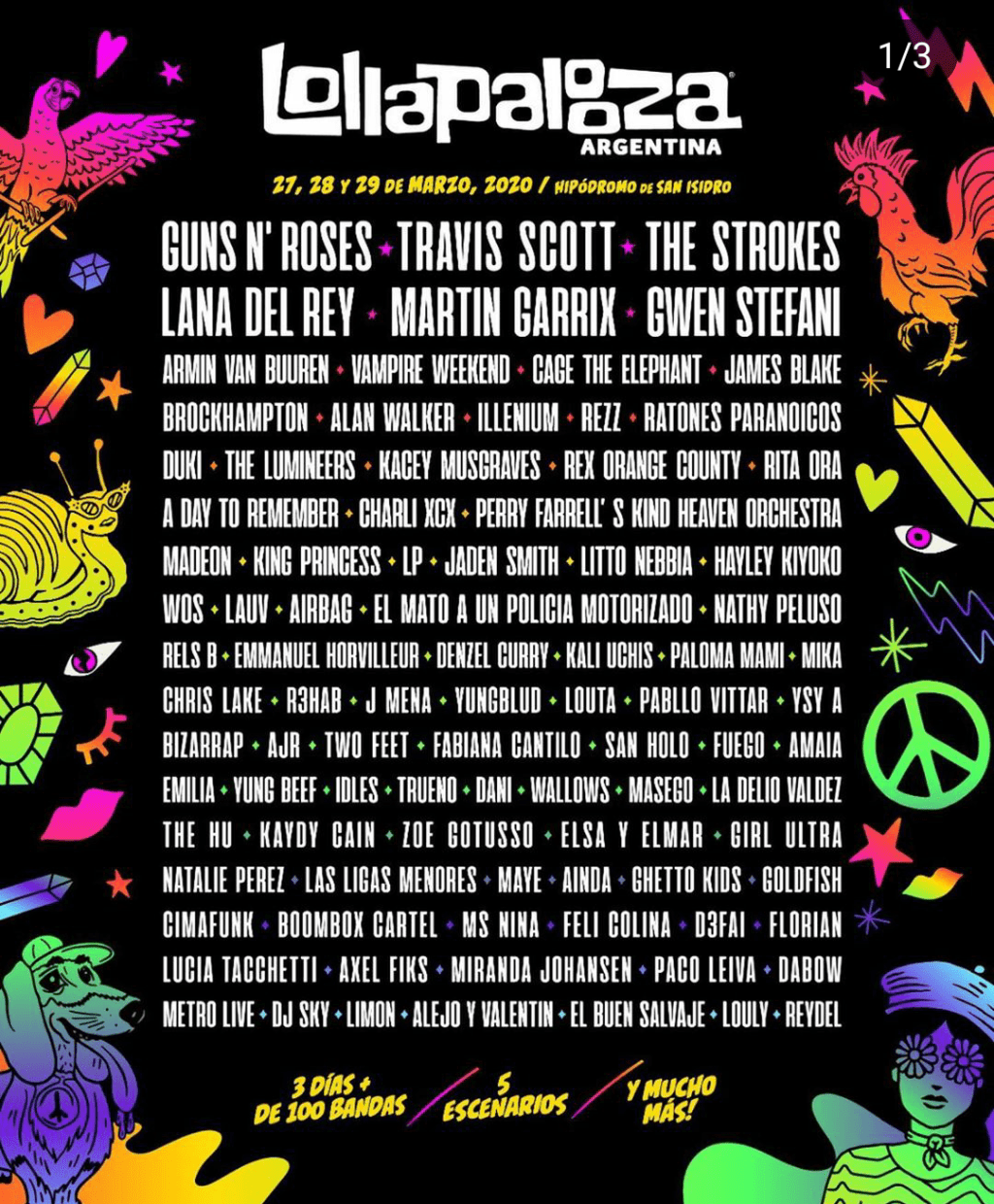 Ya salió el line up del Lollapalooza&nbsp;2020